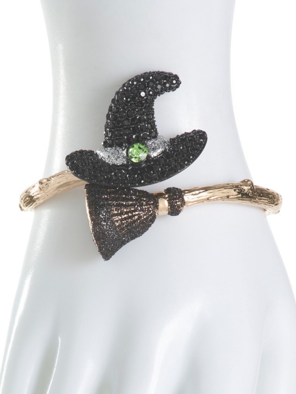 Betsey Johnson Witch Hat & Broom Gold-Tone Bracelet - Black New